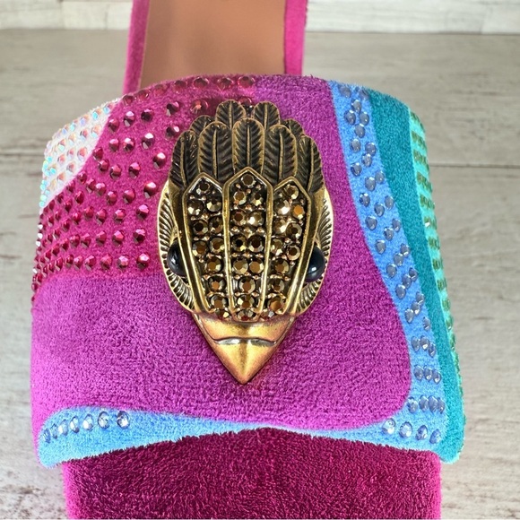 Kurt Geiger London Kensington Glitz Rainbow Rhinestone Platform Sandals SZ 40.5 - Picture 9 of 15